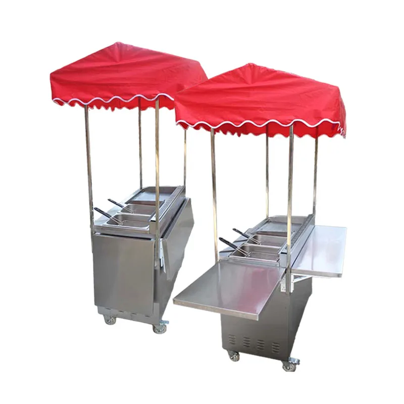 Diversified Customization Oden Potato Tower Donuts Cart Gas Hand Push Food Cart