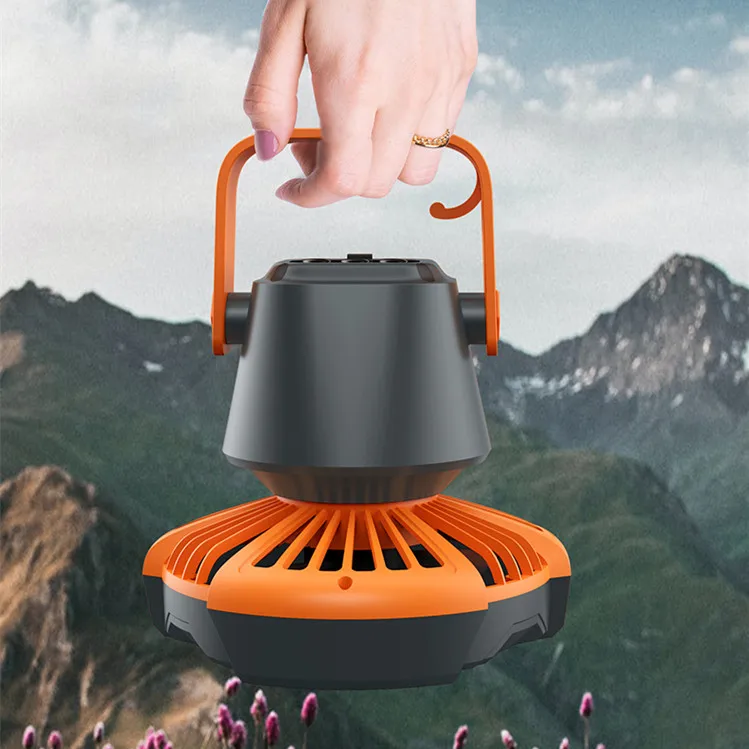 Remote Control Tent Phone Charge Power Bank USB Outdoor Portable Rechargeable Hanging Camping Ceiling Fan With Led Lantern