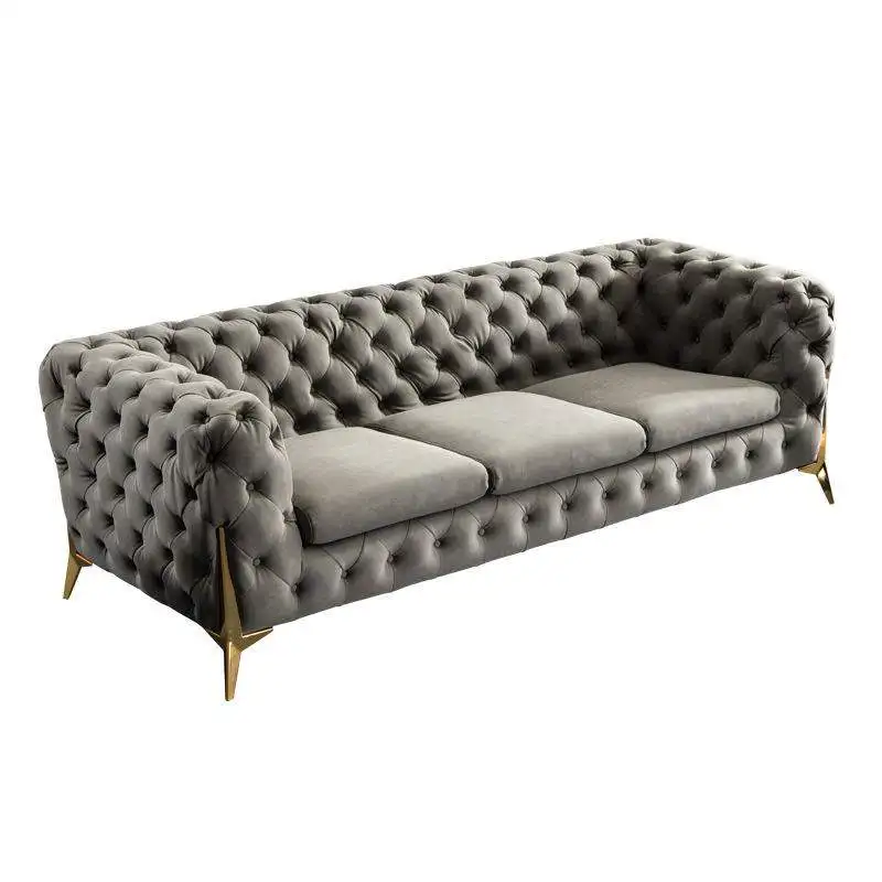 Роскошный кожаный диван chesterfield комплект офисного дивана 3 2 1 современный дизайн гостиной бархатный и для влюбленных