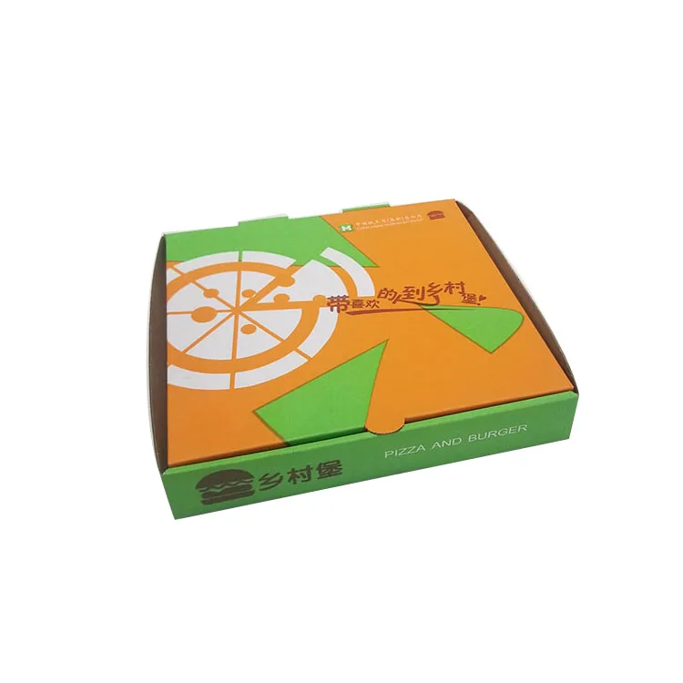 
Take Away custom foldable pizza corrugated paper delivery box 