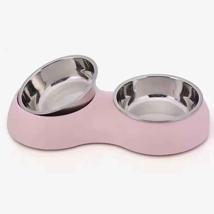 Stainless Steel Cat Drinking Bowl Bowl Pet Eating Bowl Dual Purpose Round Anti-skid Double Dog Feeder