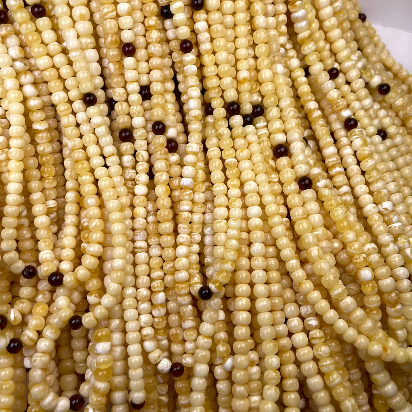 Natural Baltic Russian amber diameter 6-8mm white amber Muslim Rosary Necklace Bracelet