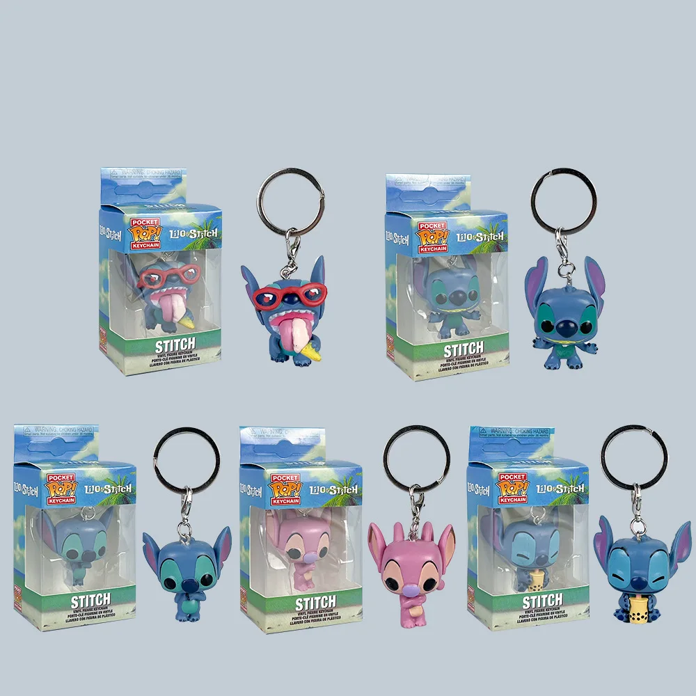 POP Interstellar Baby Anime Figure Stitch Angel Doll Pendant Keychain