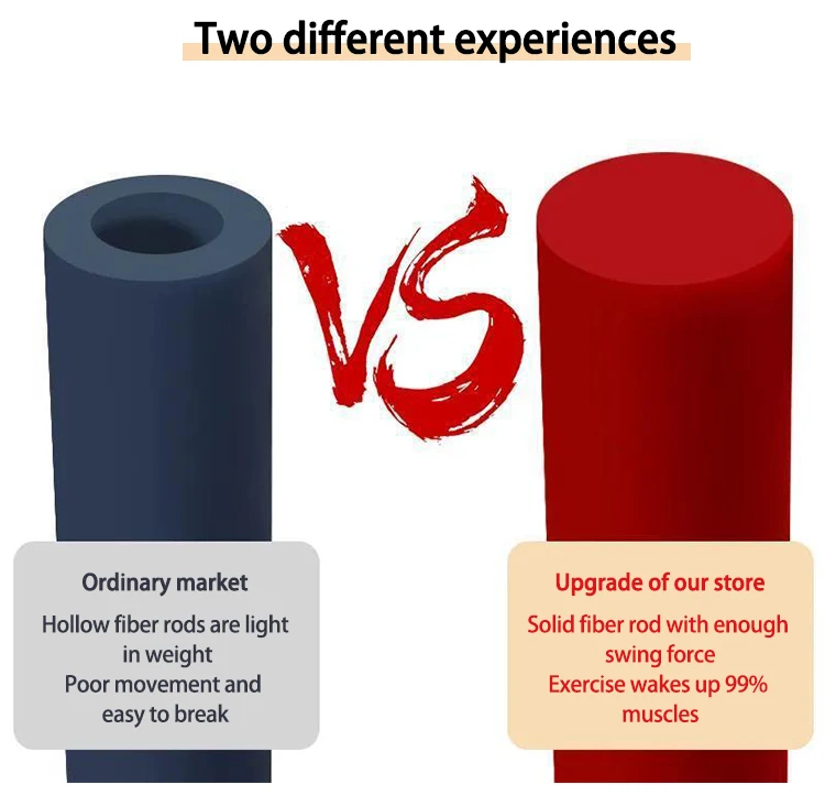 Factory Custom Logo Gym Fitness Aerobic Fiberglass Stretch Vibrating Swing Bar Flexi-bar Felix Stick