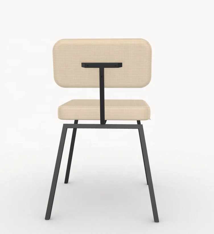 imported modern luxe kitchen room  velvet accent restaurant chaise metal legs dining chair silla tapizada chaise velour beige