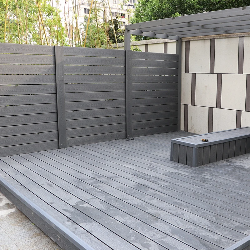 Outdoor Wood Plastic Flooring Terrace Antiseptic Wood Patio Fence Wooden Decoration Waterproof Wpc Flooring