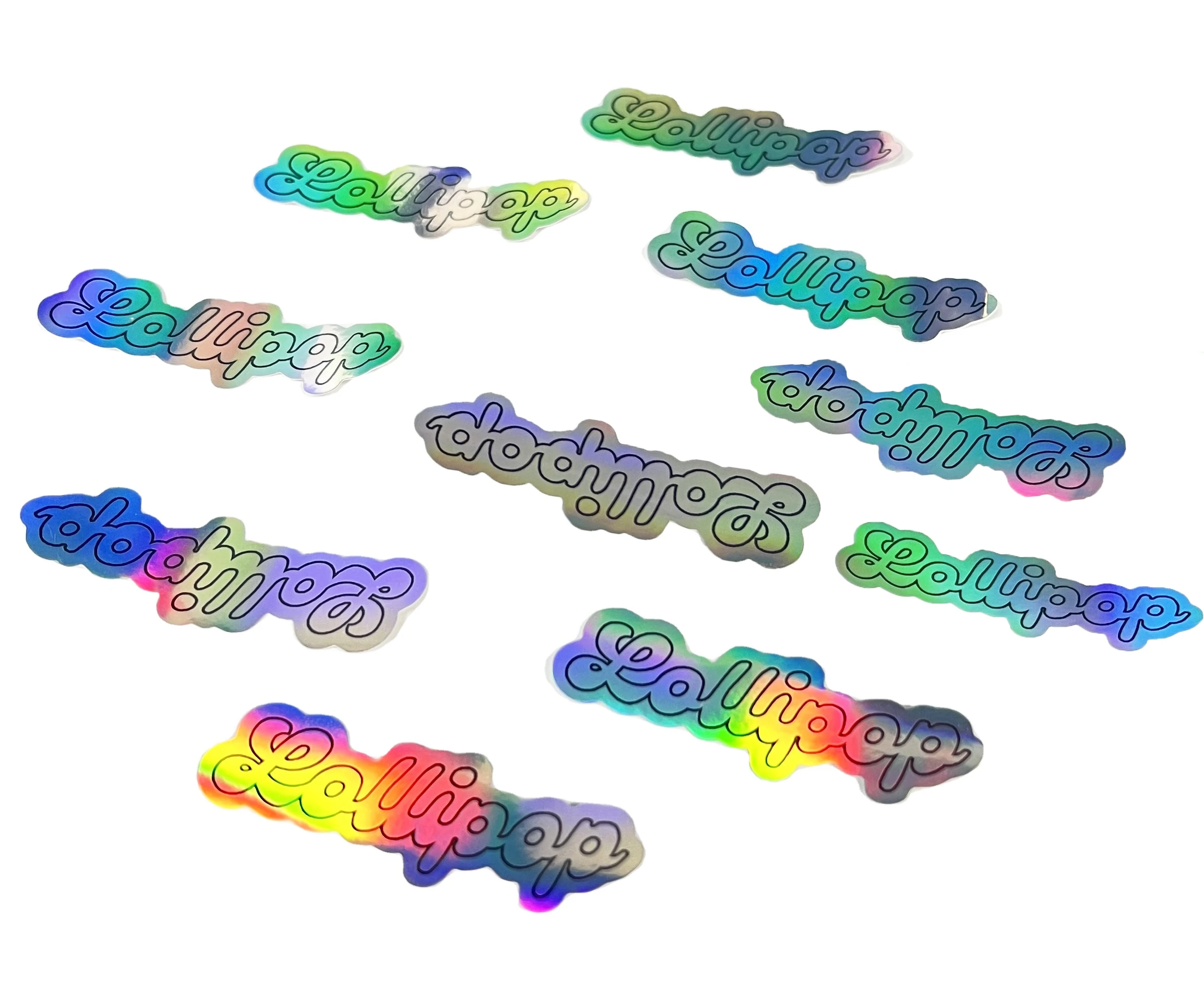 Die Cut Vinyl Arbitrary Shape Logo Stickers DIY Label Cartoon Stickers Rainbow Vinyl Sticker Paper Printing Hologram Label