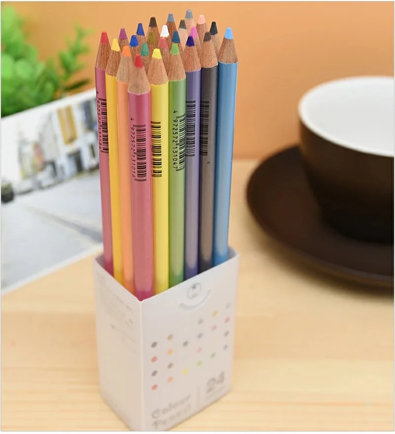 Multiple colors excellent writing comfort wood drawing pencil set for kids