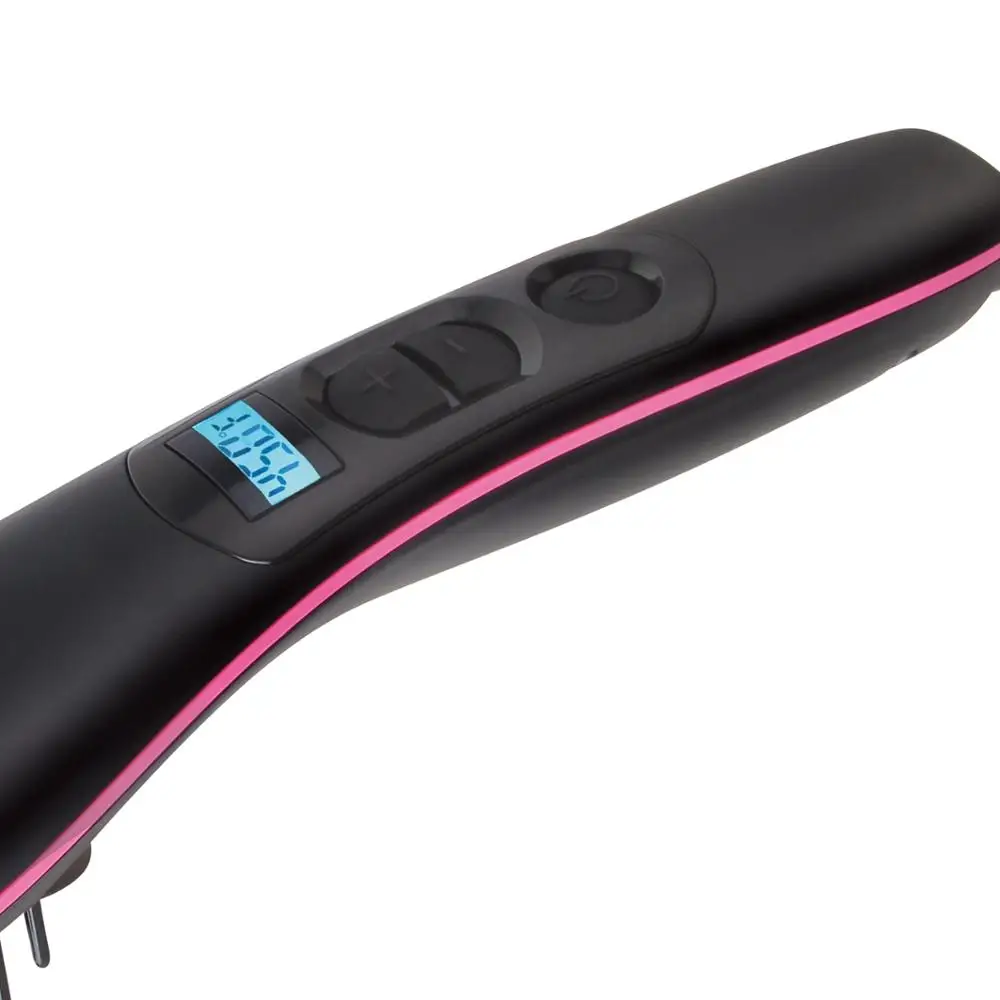 Newest Ceramic Amazing Hair Brush Straightening Comb Mini Portable LCD Display Hair Straightener Comb