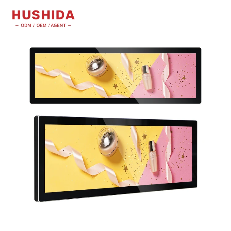 Wall Mounted Shelf Edge Stretched Bar Hd 58 86 88Inch Stretched Bar Touch Screen Lcd Display