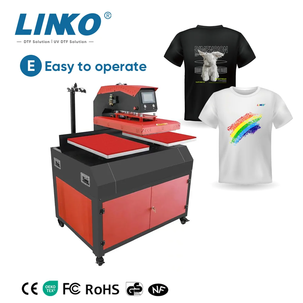 LINKO Double Station Automatic Heat Press Machines 40*60cm  DTF Transfers DTF Printer Heat Press Machines for shirts