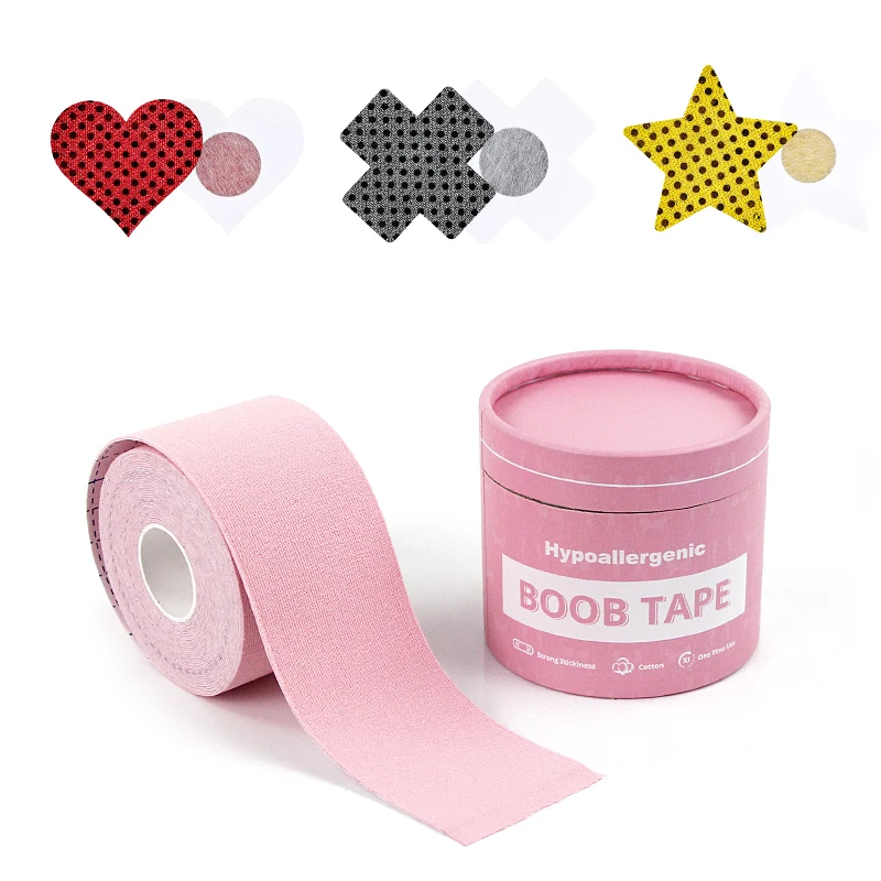 Лидер продаж Amazon, лифтинговая лента для груди, низкий минимальный объем заказа, бюстгальтер без бретелек, бумажный бюстгальтер, упаковка для трубок, бесплатные соски