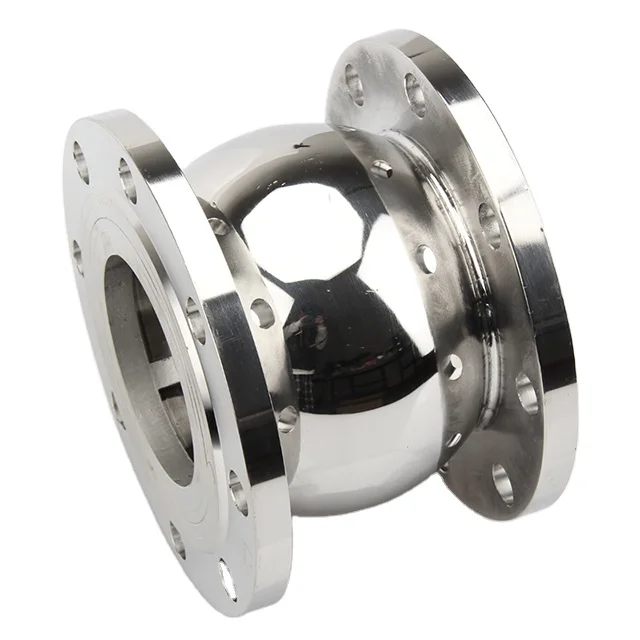 SS 304 316 Sanitary Stainless Steel One Way Non Return Flanged Ball Type Silent Check Valve