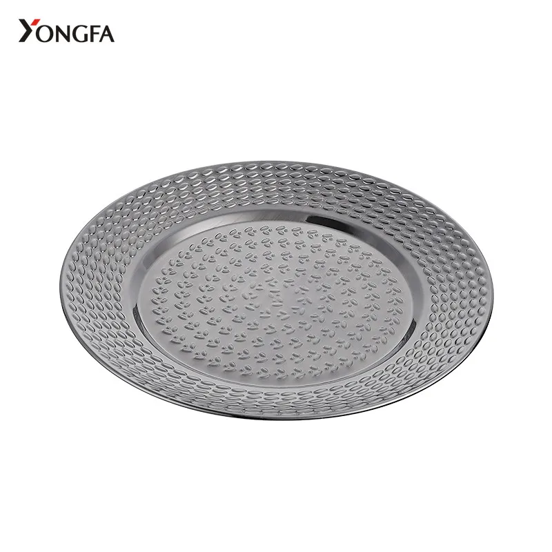 Wholesale 28cm metal tray stainless steel plate Dinner Plates Food Dishes&Plates For Dining