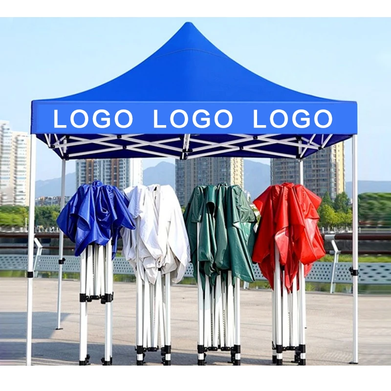 With Logo Foldable Four Legged Tent Retractable Sunshade Car Rain Shelter Ground Stall Umbrella Outdoor Advertising Tent