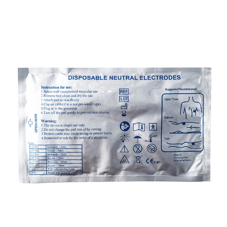 Medical patient plate disposable electrode negative plate Pads
