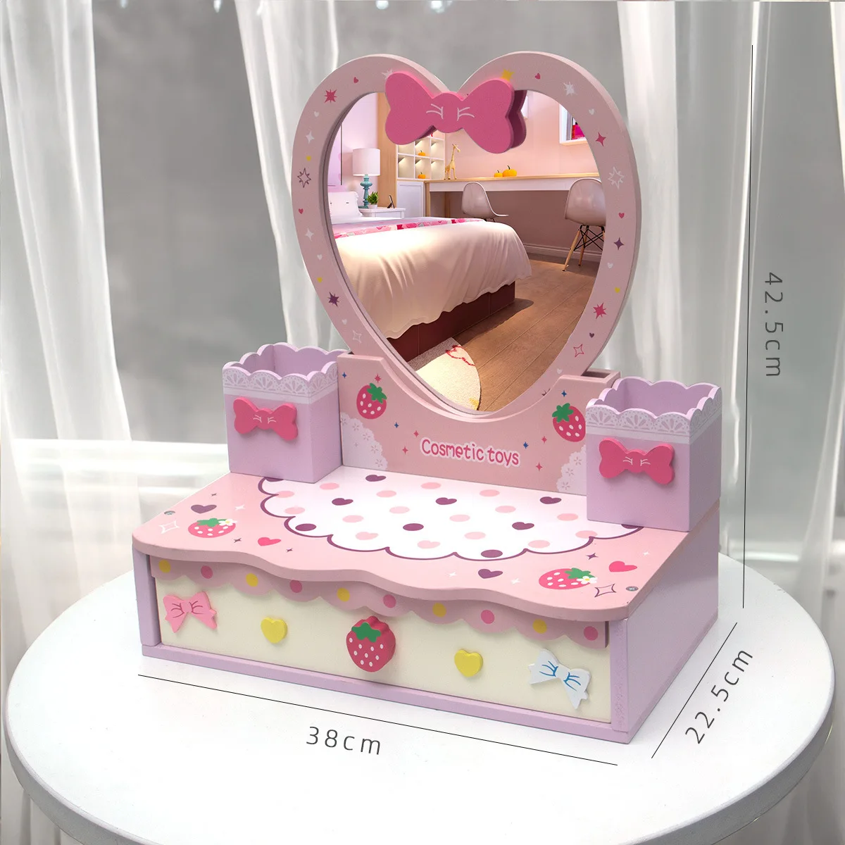 New Early Educational Role Play Girls Dressing Table Toys Montessori Cosmetic Toy Simulation Make Up Set Wooden Toys for Kids