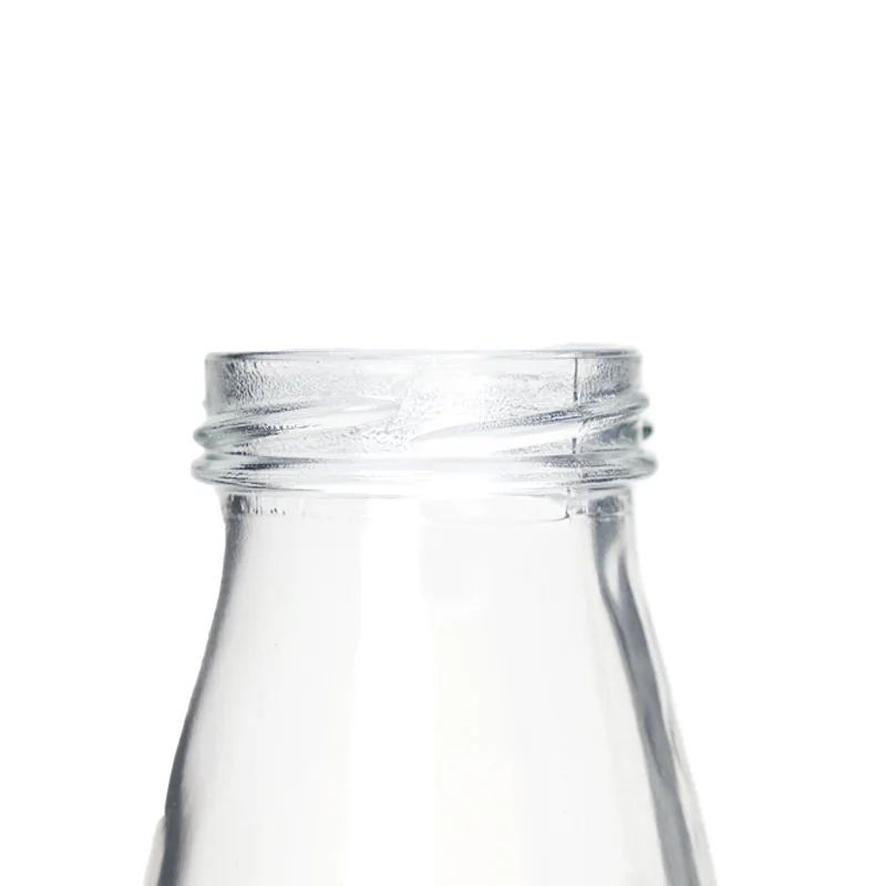 Wholesale 200ml 250ml 500ml 1000ml empty transparent glass milk bottle with lid