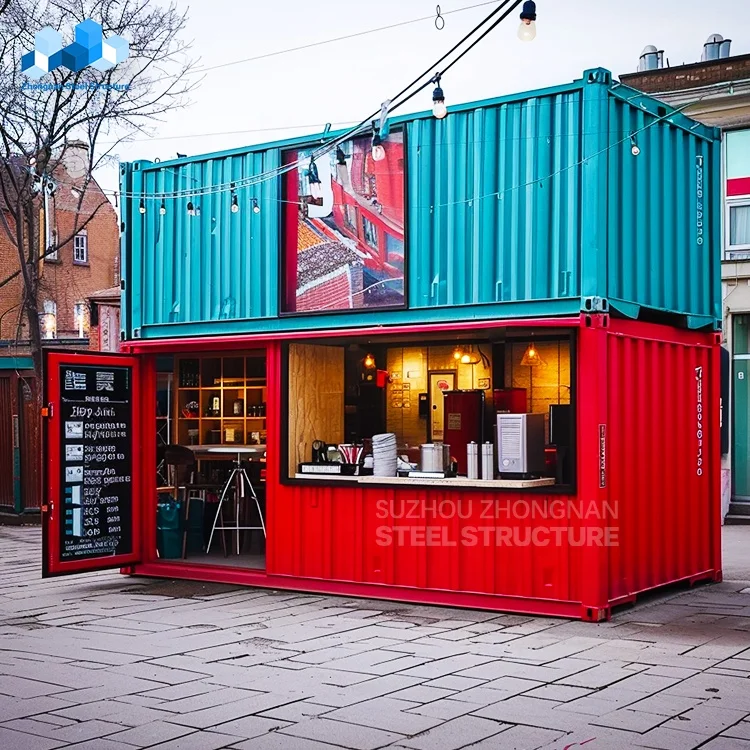 Detachable Custom design mobile houses luxury 20ft prefabricated restaurant modular cafe bar shipping container coffee shop