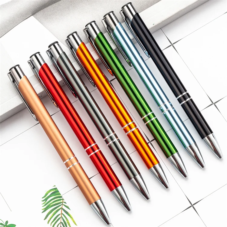 New Promotion Cheap Ball Point Metal Pens With Personalized Custom Laser Engraved Print Branded Logo Manufacturer Ballpoint Gift
