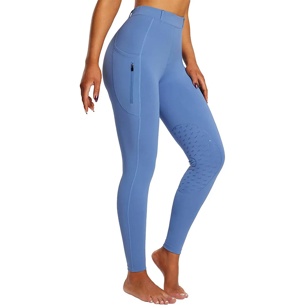 High Quality Fast Dry Custom Logo Print Breedery 4-Way Stretch Base Layer Silicone Riding Pantsches Breeches Equestrian Clothing