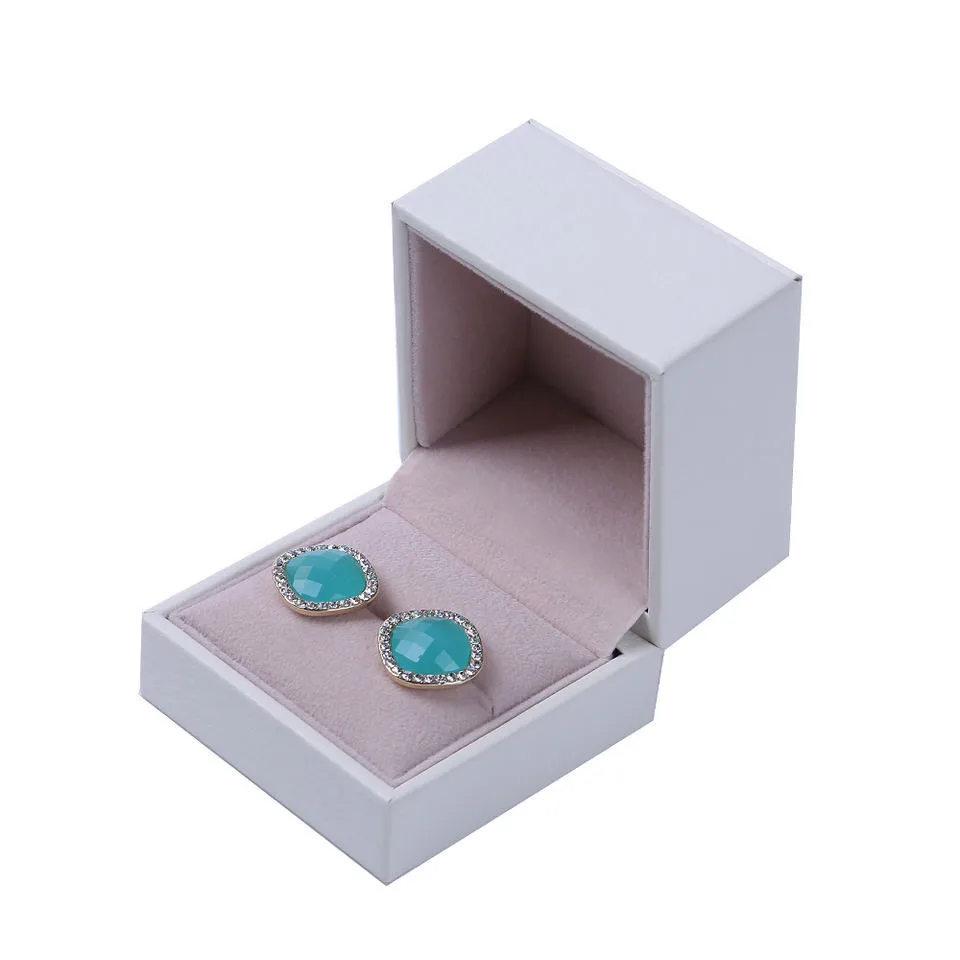 Wholesale PU Leather Jewellery Packaging Custom Ring Earring Bracelet Necklace Jewelry Box With Embossed Logo