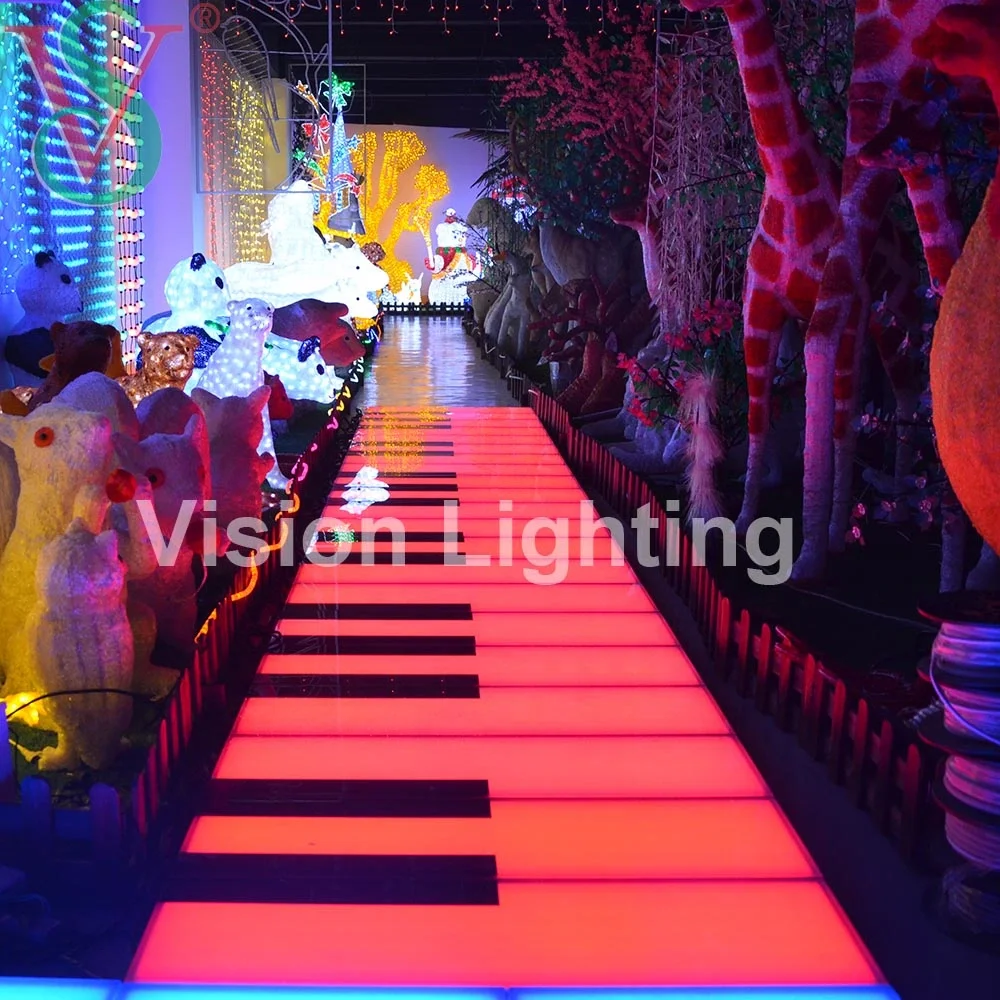 Programmable DMX/TTL RGB Piano Ground Lights LED Floor Tile for Mall Interactive Supplies