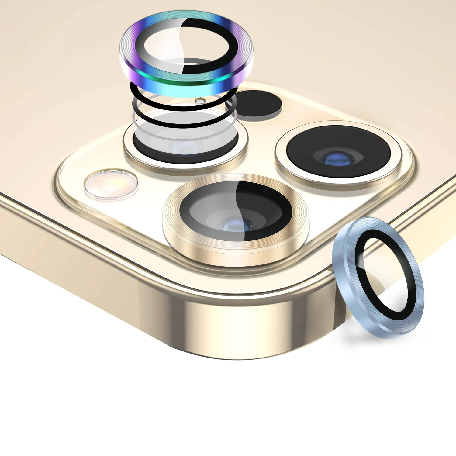 Цветное антибликовое покрытие для защиты объектива iPhone 13