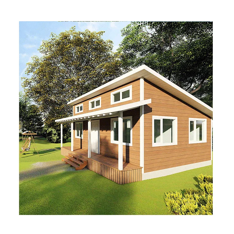 Professional wooden style tiny house flat pack prefab home
