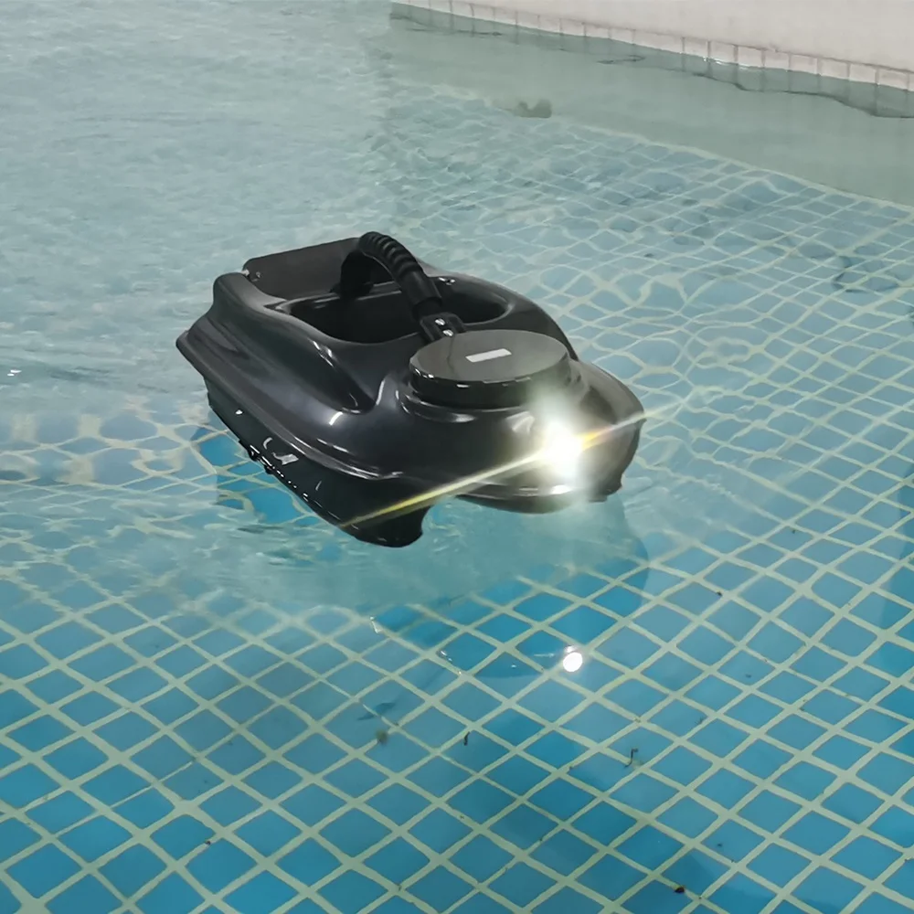 500M Fishing Bait boat Auto Correct routes lure boat with 2hoppers front light and back light for night carp fishing