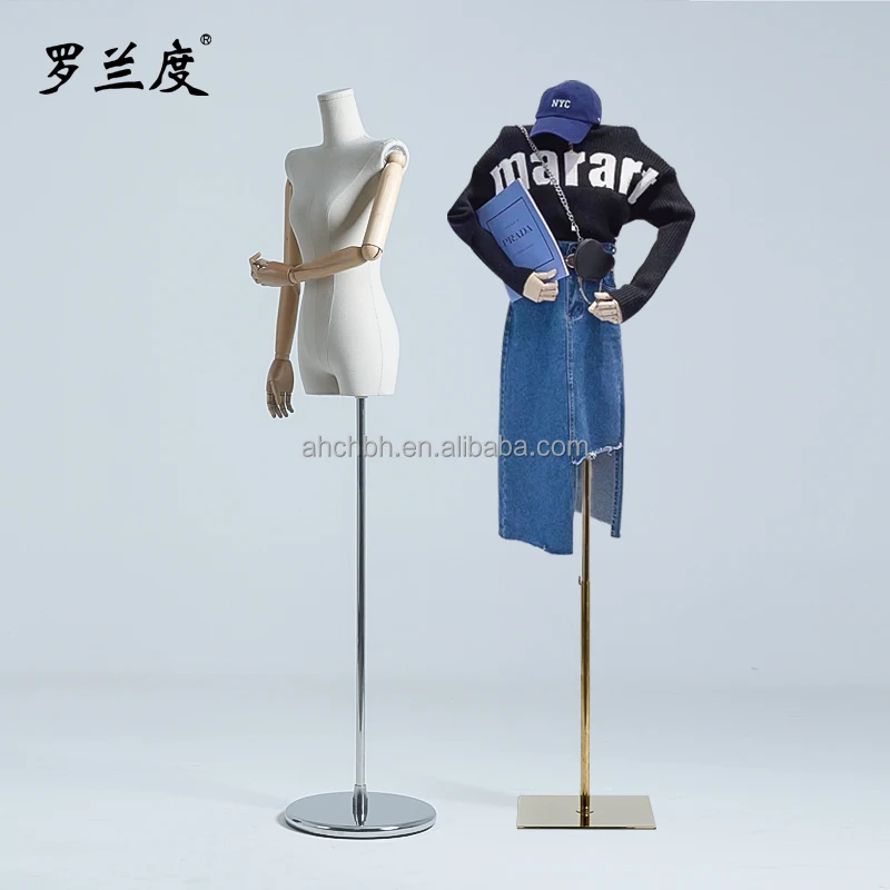 Cheap Plastic Round Base Female Torso Mannequins