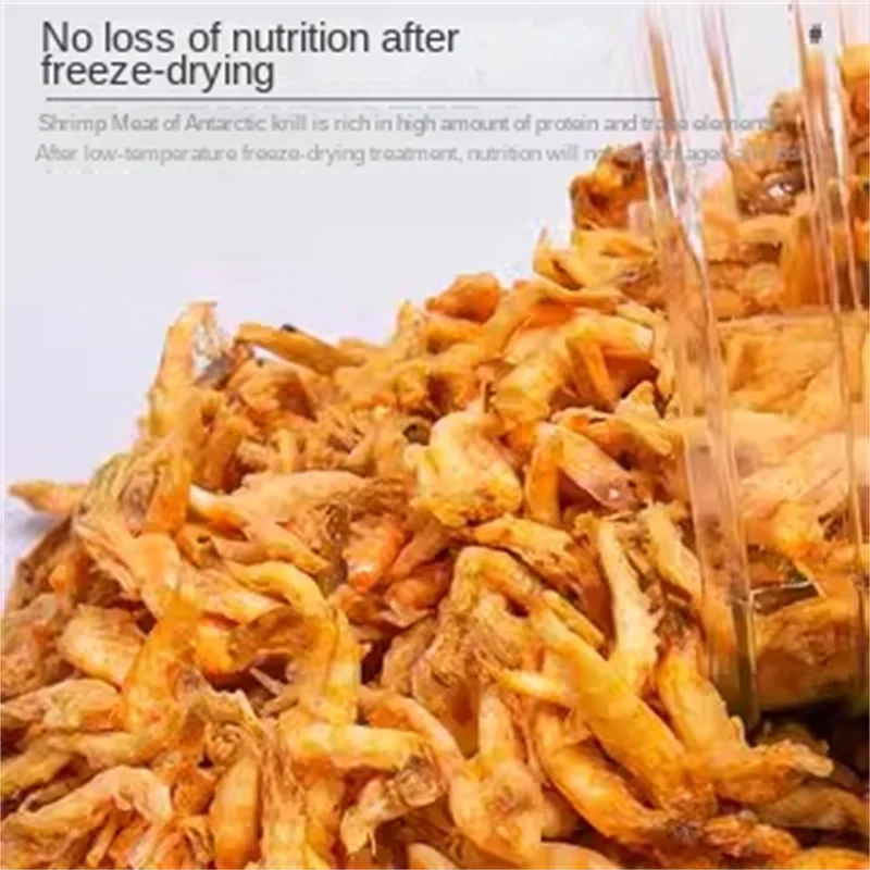 VOONLINE Salt-Free Dried Shrimp Freeze-Dried Seafood Food for Aquarium Freshwater and Marine Fish Pet Food