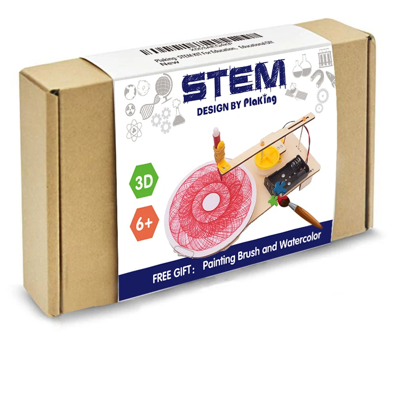 STEM toy DIY 3D wooden Automatic graph plotter Physical Learning Toy Science Experiments Kits,STEM toy Learning Sets