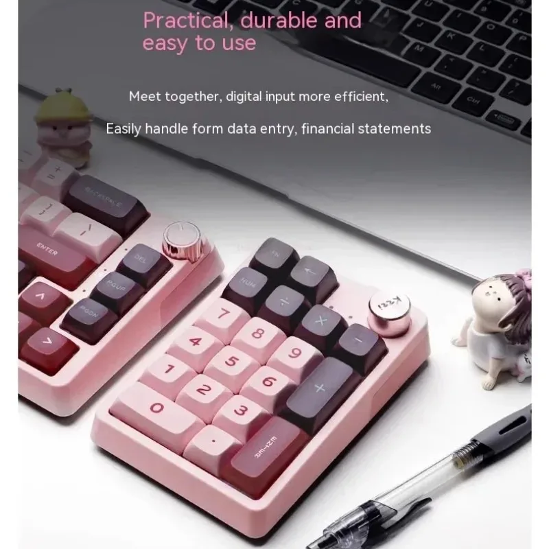 KZZI K20 Mini Keyboard Keypad 19 keys Hot Swappable 3 Mode Gasket Mechanical Keyboard Accessory For Computer Office PC Gaming
