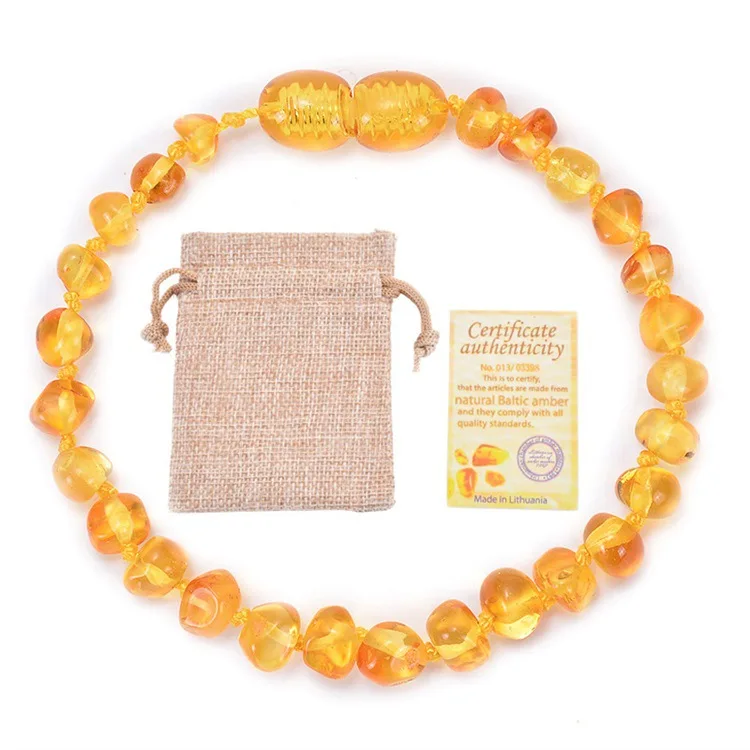 PUSHI new children bracelet irregular geometric baltic amber bracelet yellow amber bracelet for baby