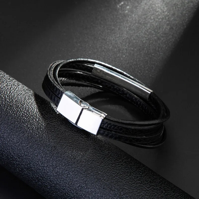 Factory direct sales in Europe and the United States new simple gold hand-woven leather bracelet fashion accessories