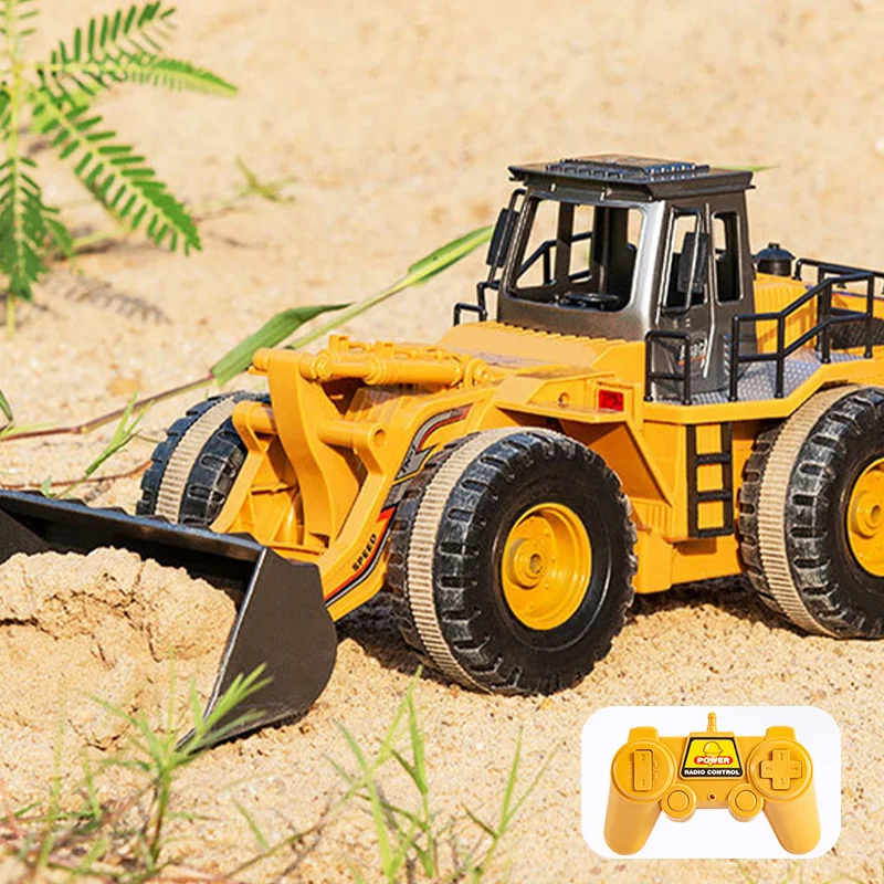 1/14 Remote Control Engineering Vehicle Tos Boys Outdoor Sand Play Truck Model 6-channel Kids Plastic Rc Bulldozer For Wholesale