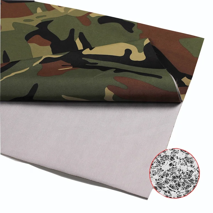 Functional fabric woven 100% polyamide 70D*160D camouflage PTFE fabric