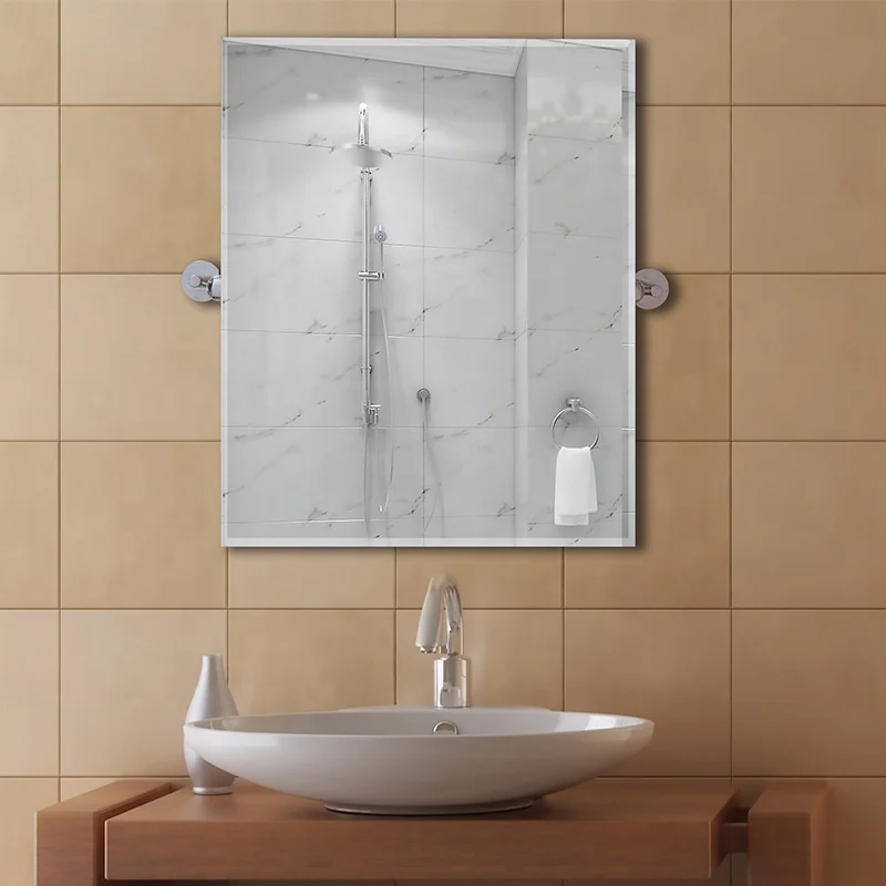 Wall frameless bath mirrors Handmade Deco Customized Glass Decorative Style Mirror With Safety Film frameless sandblasted mirror