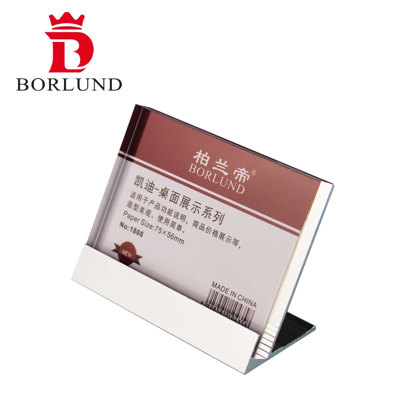 Borlund Clear Acrylic Price Tag Holder for Supermarket, Transparent Mini Acrylic Price Tag Label Display Stand for Shelves
