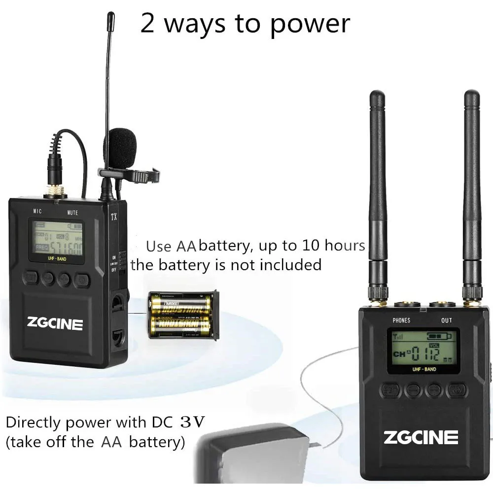 Профессиональный беспроводной микрофон fotoрант/ZGCINE с передачей УВЧ разъем 3 5 мм внешним отворотом 50 каналов