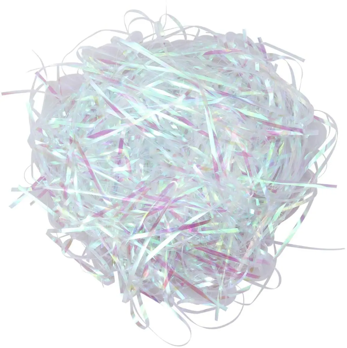 Plastic Shreds Gift Box Filler PP Shredded Strands for Gift Box 3MM Wide Iridescent Hamper Shreds