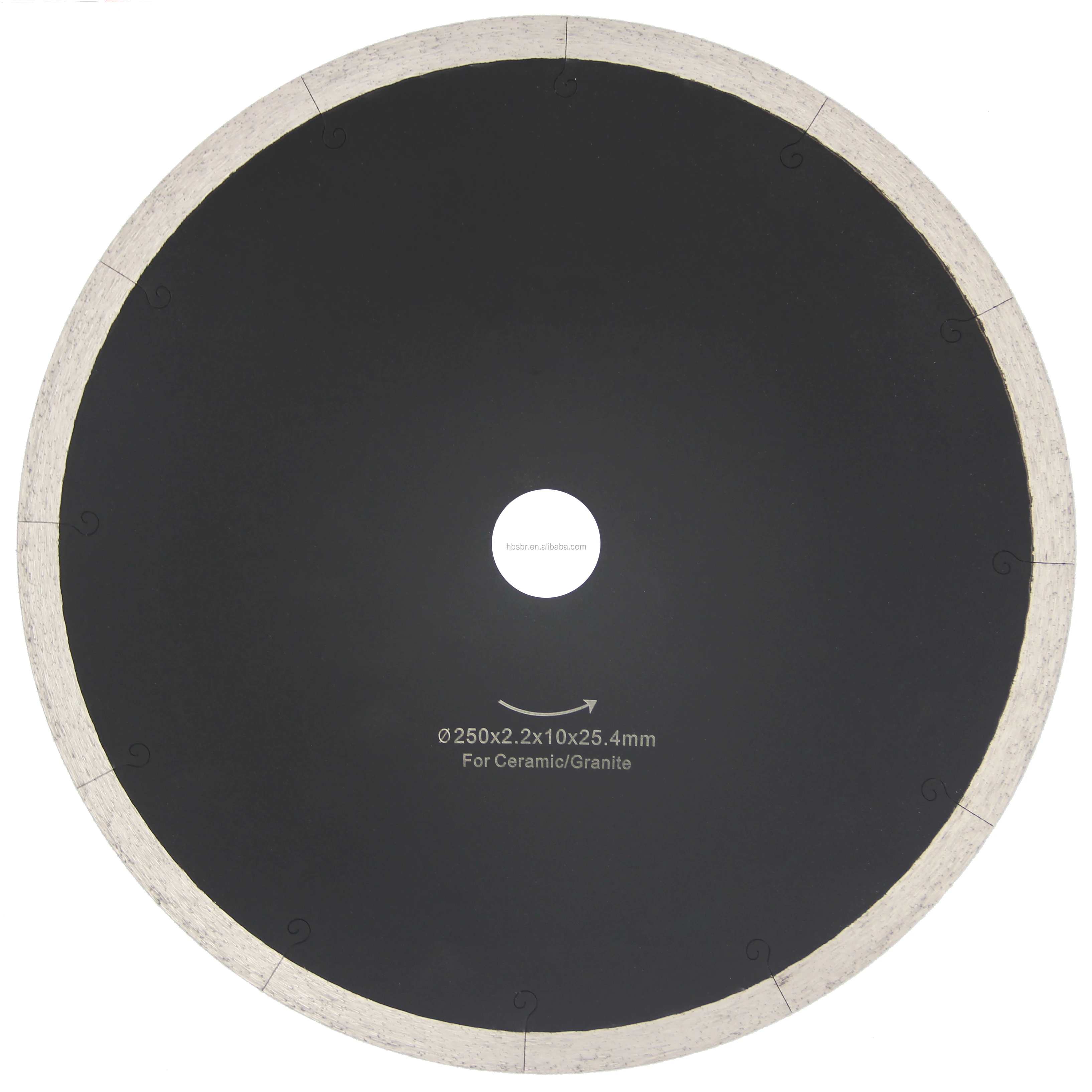 105mm-350mm Hot press sintered diamond saw blades continuous rim blade with J slot for tile ceramic porcelain and glass cutting
