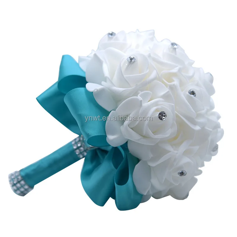 Bridal Foam Rose White Flower Party Bridesmaid decorations Wedding Bridal Bouquet