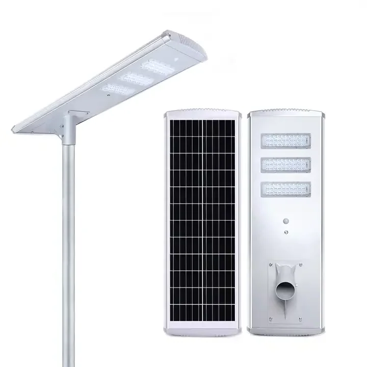 Outdoor Waterproof IP65 100w 150w 200w 300w Aluminum Integrated All In One LED Solar Street Lights With Pole