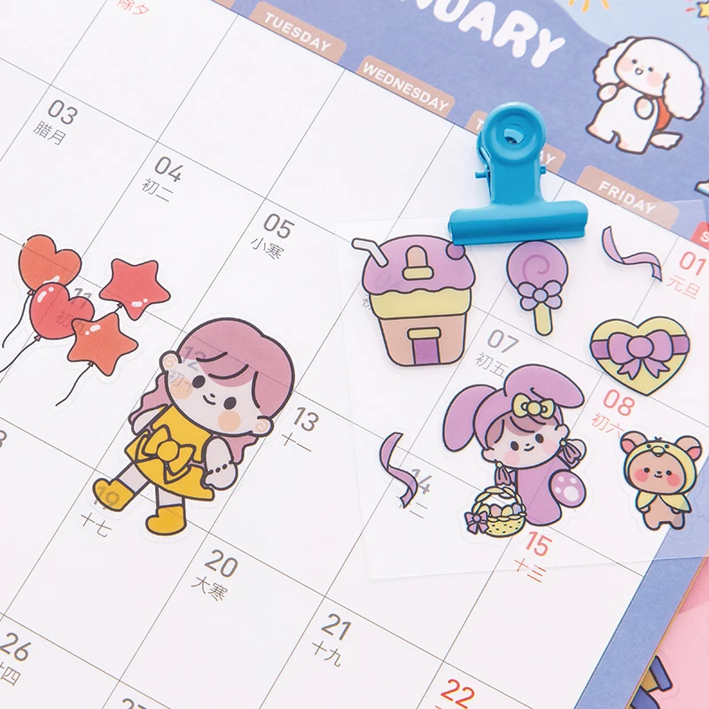 Kawaii  Daily Advertising PVC Waterproof Decoration Stickers Scrapbooking DIY Diary Stationery Sticker