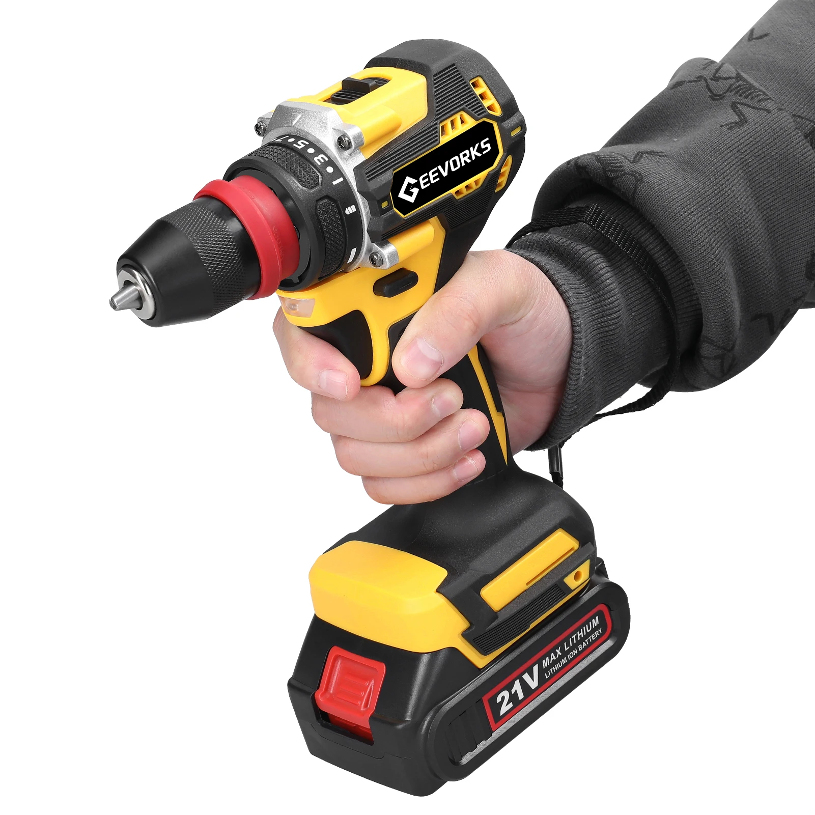 Geevorks 21V 2in1 Electric Drill Screwdriver Brushless Motor Power Screw Driver Home Appliances Multi-function Power Tool