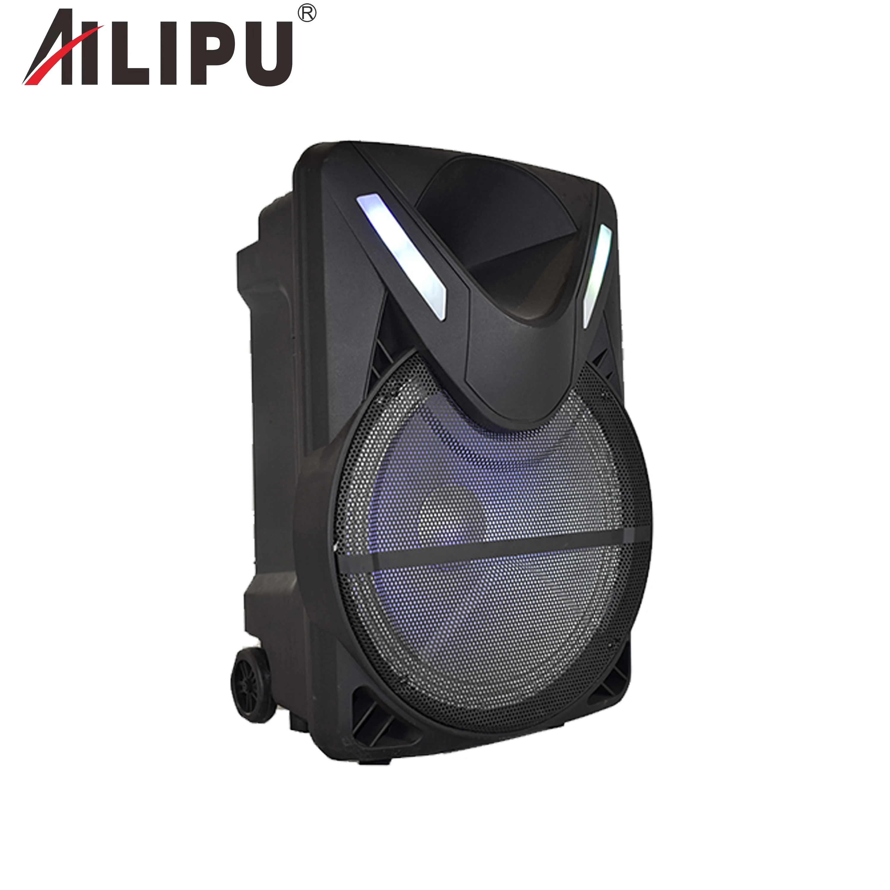 AILIPU 15 inch outdoor karaoke fashion party box loudest BT high quality audio music player portable trolley speaker