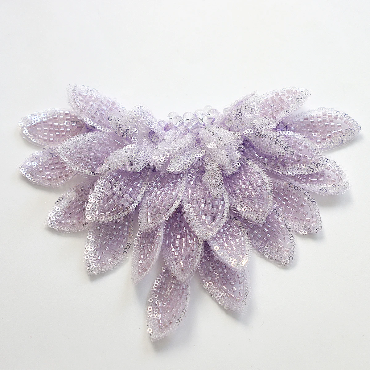 Light Purple Handwork Embroidered 3D Brooch Patches Applique for Fashion Garment Accessories Dresses