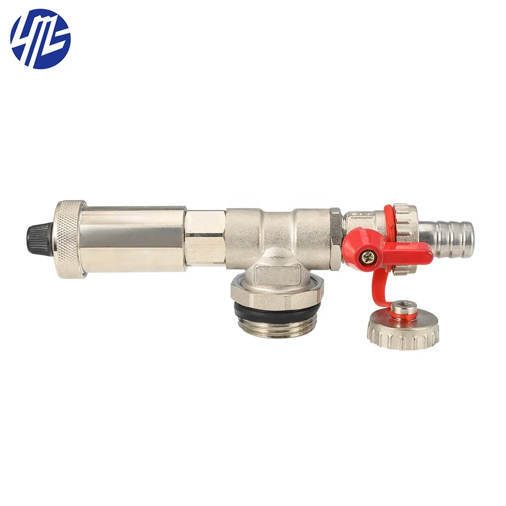 Manual Brass Stem Blow Down Water Heater Drain Valve For Underfloor Heating Systems & Parts